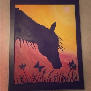 My Soft Pastel Color Horse & Butterflies Painting